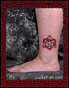 Full Celtic Knotwork Lower Leg Tattoo — LuckyFish, Inc. and Tattoo