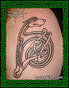 Sighthound Celtic Dog Tattoo Design