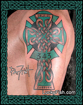 Firemen Memorial 911 Cross Celtic Tattoo Design