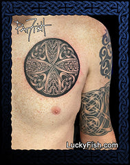 Disc of Durrow Celtic Tattoo Design by LuckyFishArt