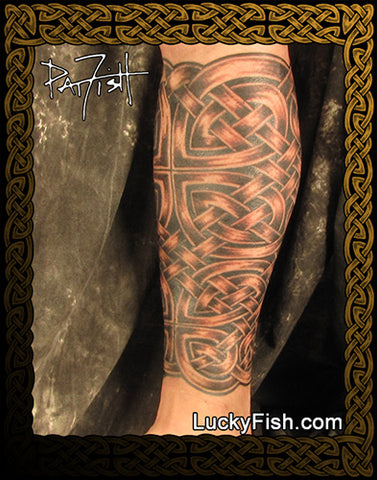 Celtic Warriors Full Leg Sleeve Tattoo