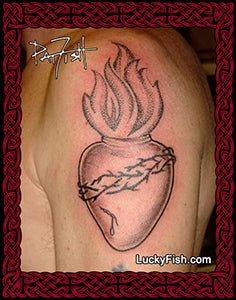 Feast of the Sacred Heart Christian Tattoo Design  1