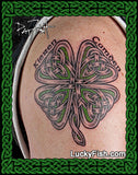 Clover Tattoo with Celtic Knotwork Design