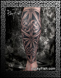 Hero Leg Warrior Celtic Tattoo Design