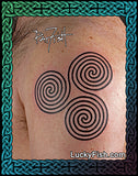 Triple Spiral Celtic Tattoo Design Irish