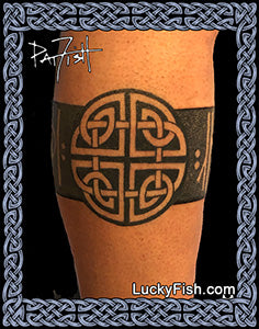 celtic knot tattoo leg band