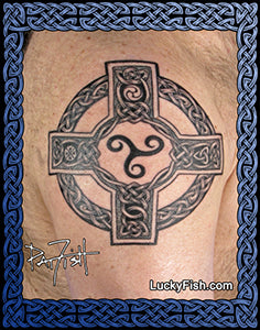 Honor Cross Celtic Tattoo Design 