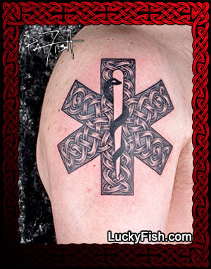 Celtic EMT Star of Life Tattoo Design
