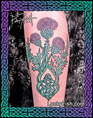 Queen Thistle Celtic Tattoo Design by Pat Fish of LuckyFish.com