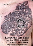 Celtic Peacock-Lion-Eel Chest Piece Tattoo Design