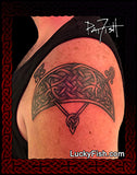 Crescent Tattoo with Rosemarkie Pictish Celtic Design