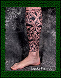 Celtic Dragon Serpent Leg Tattoo Design inner