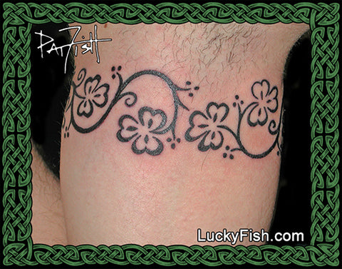 Shamrock Spirals Tribal Celtic Tattoo Design