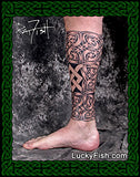 Nodo Firmo Celtic Knot Leg Wrap Tattoo Design 