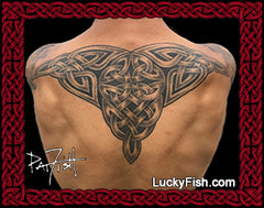 Expanded Awakening Celtic Tattoo Design by Pat Fish with Luckyfish.com branding