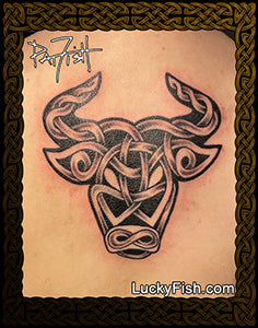 Celtic Knotwork Taurus Ox Tattoo Design