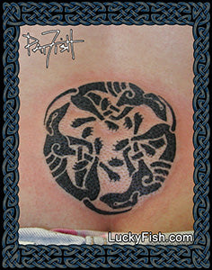Triple Greyhounds Celtic Tattoo Design