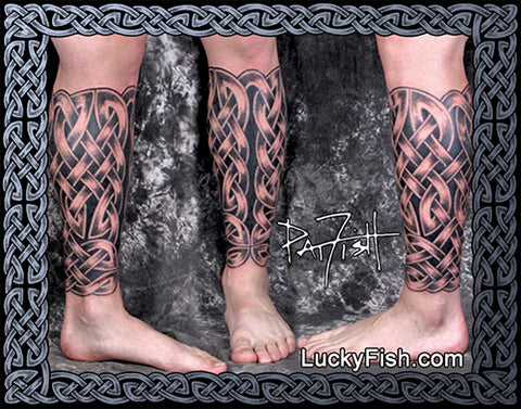 Kells Knot Leg Sleeve Wrap Celtic Tattoo Design
