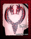 Dragon Pair Celtic Dedication Tattoo Design