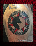 Wolf Star Celtic Cherokee Tattoo Design