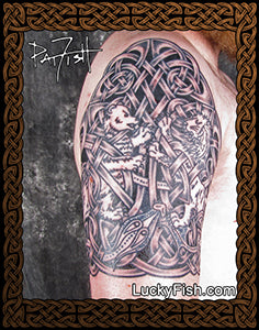Heraldic Animals Celtic Sleeve Tattoo Design