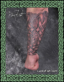 Heraldic Animal Sleeve Tattoo Design Lion