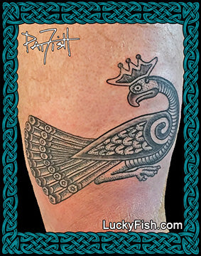 Celtic Royal Peacock Tattoo Design
