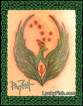 Irish Phoenix Tattoo Design