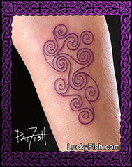 goddess spirals triskle tattoo design pictish on skin  