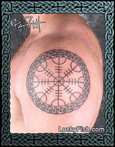 Helm of Awe Ringed Tattoo Design