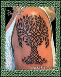 Celtic Tree of Life black graphic tattoo design by Pat Fish of LuckyFishArt