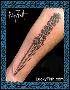 scot scottish dirk knife tattoo design
