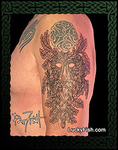 Celtic Oak Green Man Tattoo Design