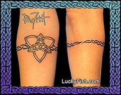 Triquetra Band Tattoo Design with LuckyFish branding