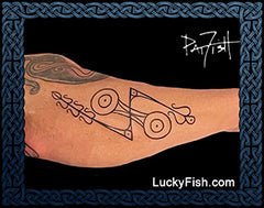 Pictish Z-Rod Stone Carving Tattoo Design with Luckyfish branding