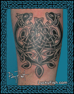 Double Lions Celtic Tattoo Design