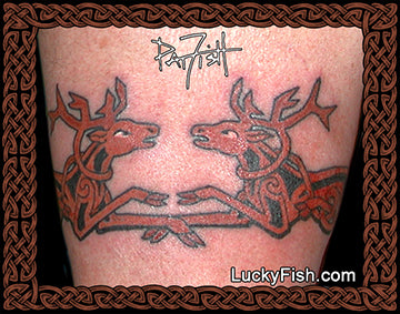 Double Deer Band Celtic Tattoo Design