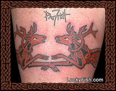 Double Deer Band Celtic Tattoo Design