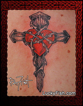 Nail Cross Christian Tattoo Design