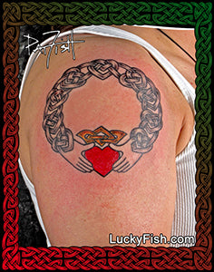 Claddagh Wreath Tattoo with Celtic Design
