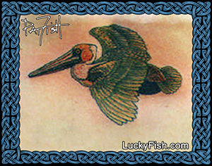 Brown Pelican Tattoo Design