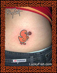 cartoon duck tattoo design