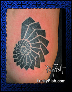 Geometric Nautilus Tattoo Design