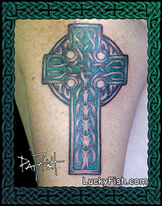 Isle of Man Celtic Cross Tattoo Design