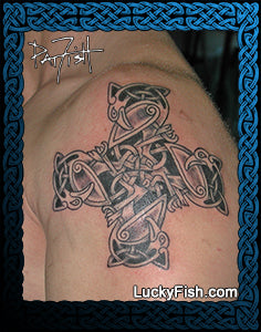 Eagle Cross Irish Celtic Tattoo Design