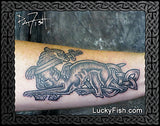 Unconquered Wolf Celtic Tattoo Design 1