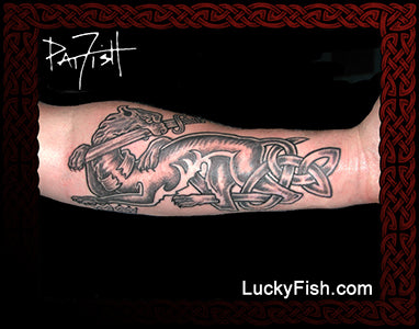 Unconquered Wolf Celtic Tattoo Design 2