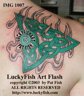 Flaming Triquetra Celtic Tattoo Design 1