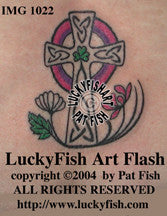 Spring of Faith Cross Celtic Tattoo Design 1
