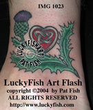 Scottish Heart Thistle Celtic Tattoo Design 1